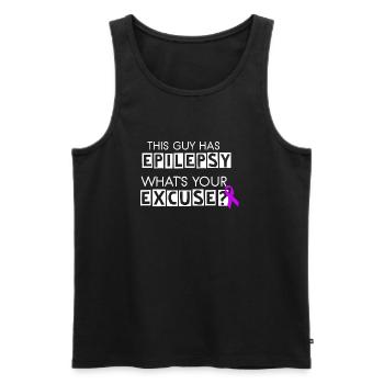 This Guy Has Epilepsy - Men's Premium Organic Tank Top - black - Front - Michal (187cm)