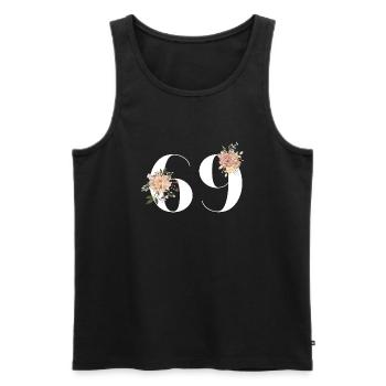 69th Anniversary Flowers (Gift of 69 years) - Men's Premium Organic Tank Top - black - Front - AI Model Male 178 light (178cm)