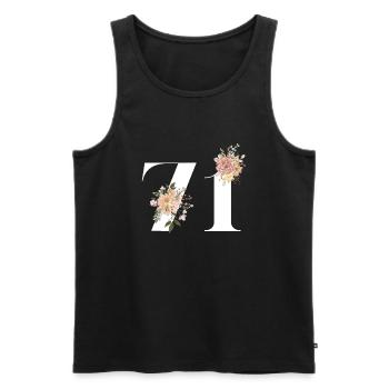 Blumen zum 71-jährigen Jubiläum (Geschenk von 71 Jahren) - Männer Premium Bio Tank Top - Schwarz - Vorne - AI Model Male 178 light (178cm)