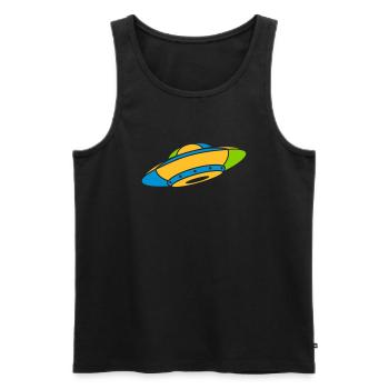 Buntes UFO Mystery Aliens - Männer Premium Bio Tank Top - Schwarz - Vorne - AI Model Male 178 light (178cm)