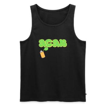 ACAB Graffiti Green - Männer Premium Bio Tank Top - Schwarz - Vorne - AI Model Male 178 light (178cm)