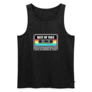 Geburtstag Best Of 1963 Jahrgang Vintage 1963 - Männer Premium Bio Tank Top - Schwarz - Vorne - Michal (187cm)