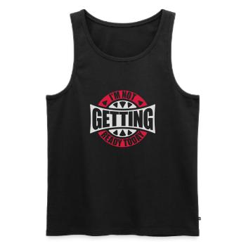 not getting ready today - Männer Premium Bio Tank Top - Schwarz - Vorne - AI Model Male 178 light (178cm)