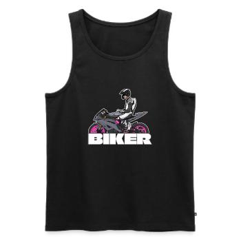 Moto Lifestyle / Moto / Motos motard - Débardeur bio Premium Homme - noir - Devant - Michal (187cm)