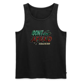 quote heart female pride outfits human rights - Männer Premium Bio Tank Top - Schwarz - Vorne - Michal (187cm)