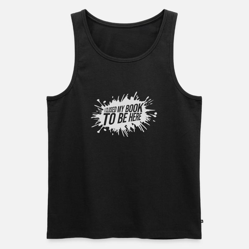I closed my book - Männer Premium Bio Tank Top - Schwarz