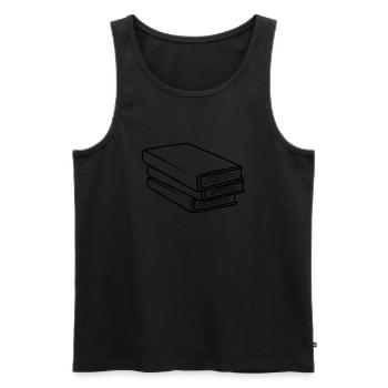 Gestapelte Bücher Comic Design - Männer Premium Bio Tank Top - Schwarz - Vorne - AI Model Male 178 light (178cm)