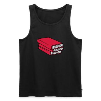 3 Conception de pile de livres - Débardeur bio Premium Homme - noir - Devant - Michal (187cm)