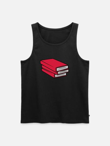3 Books Stack Design - Men's Premium Organic Tank Top - black