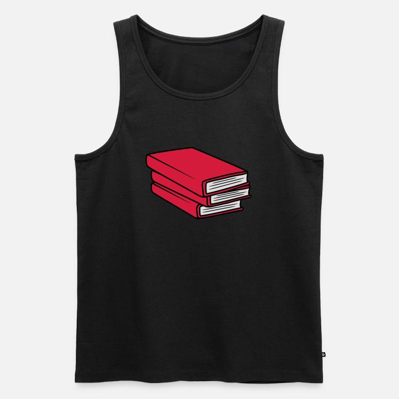 3 Books Stack Design - Men's Premium Organic Tank Top - black
