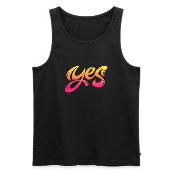 yes sing funny no girl feminism apply always - Men's Premium Organic Tank Top - black - Front - Michal (187cm)