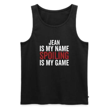 Jean ist mein Name Verderben ist mein Spiel - Männer Premium Bio Tank Top - Schwarz - Vorne - AI Model Male 178 light (178cm)