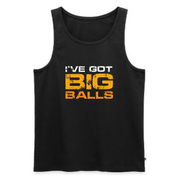 Ive got big balls Design for a joke lover - Men's Premium Organic Tank Top - black - Front - AI Model Male 178 light (178cm)