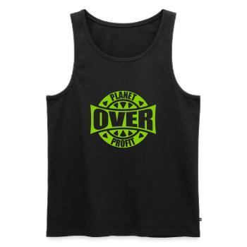 planet over profit quote - Men's Premium Organic Tank Top - black - Front - Michal (187cm)