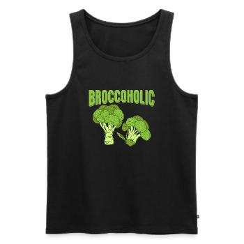 Brocoli Brocoli Légume - Débardeur bio Premium Homme - noir - Devant - Michal (187cm)