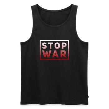 Stop War - Männer Premium Bio Tank Top - Schwarz - Vorne - AI Model Male 178 light (178cm)