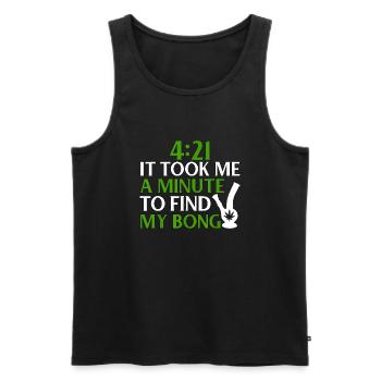 421 Marijuana Cannabis WeedPot Stoner T Shirt - Männer Premium Bio Tank Top - Schwarz - Vorne - Michal (187cm)