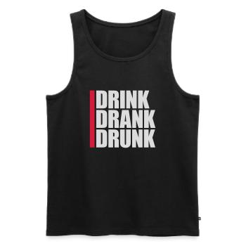 drink drank drunk Zitat - Männer Premium Bio Tank Top - Schwarz - Vorne - AI Model Male 178 light (178cm)