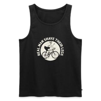 Real Man Shave Their Legs Cycling Biking - Männer Premium Bio Tank Top - Schwarz - Vorne - Michal (187cm)