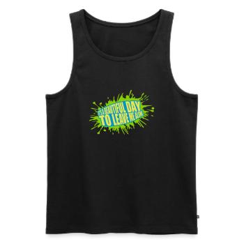 leave me alone day - Männer Premium Bio Tank Top - Schwarz - Vorne - AI Model Male 178 light (178cm)