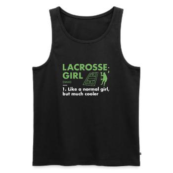 Sport Girl Definition Lacrosse - Männer Premium Bio Tank Top - Schwarz - Vorne - Michal (187cm)