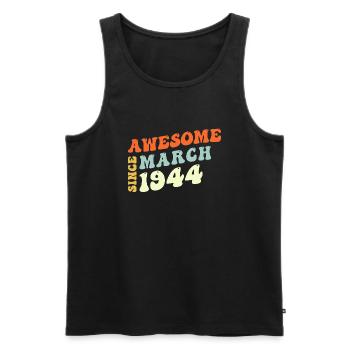 Groovy 79 Years Old Awesome Since March 1944 79th - Men's Premium Organic Tank Top - black - Front - Michal (187cm)
