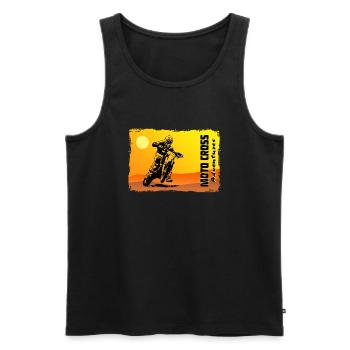 Moto Cross - Motocross - Supercross - MX - SX - Männer Premium Bio Tank Top - Schwarz - Vorne - AI Model Male 178 light (178cm)