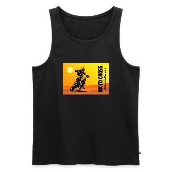 Moto Cross - Motocross - Supercross - Männer Premium Bio Tank Top - Schwarz - Vorne - Michal (187cm)
