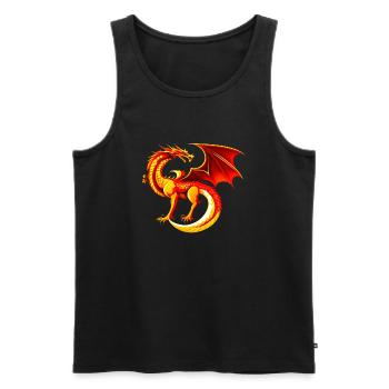 Dragon - Débardeur bio Premium Homme - noir - Devant - AI Model Male 178 light (178cm)