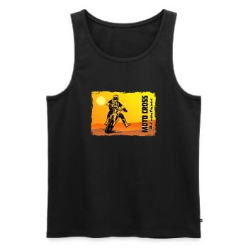 Moto Cross - Motocross - Supercross - Men's Premium Organic Tank Top - black - Front - AI Model Male 178 light (178cm)