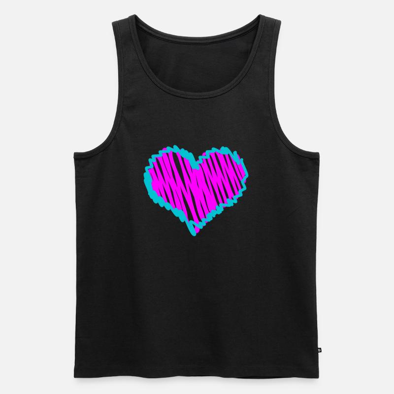 pink herz - Männer Premium Bio Tank Top - Schwarz