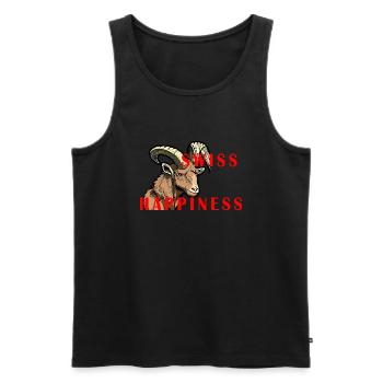 Steinbock Swiss Happiness - Männer Premium Bio Tank Top - Schwarz - Vorne - AI Model Male 178 light (178cm)