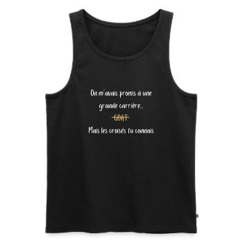 Les Croisés - Débardeur bio Premium Homme - noir - Devant - AI Model Male 178 light (178cm)