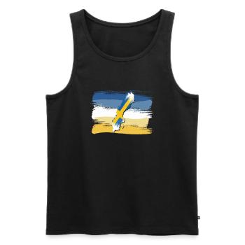 Schweden Land Umriss Flagge Urlaub Geschenk - Männer Premium Bio Tank Top - Schwarz - Vorne - AI Model Male 178 light (178cm)