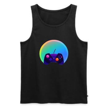 Gamer Gamer Contrôleur de jeu vidéo Gaming Gaming - Débardeur bio Premium Homme - noir - Devant - AI Model Male 178 light (178cm)