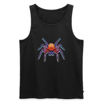 Bunte Webspinne in vielen Farben - Männer Premium Bio Tank Top - Schwarz - Vorne - AI Model Male 178 light (178cm)