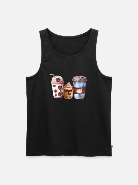 Cat mom loves coffee - Men's Premium Organic Tank Top - black