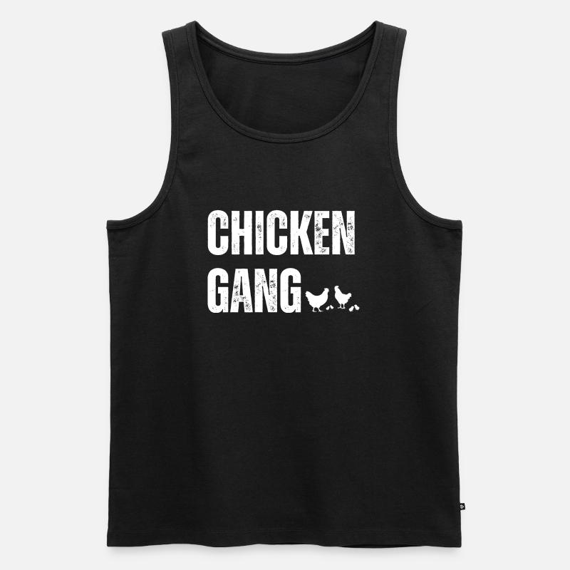 chicken gang - Männer Premium Bio Tank Top - Schwarz