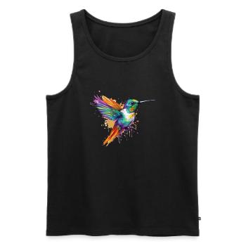 Ozi the hummingbird - Men's Premium Organic Tank Top - black - Front - Michal (187cm)