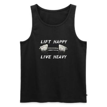GYM TSHIRT - Débardeur bio Premium Homme - noir - Devant - AI Model Male 178 light (178cm)