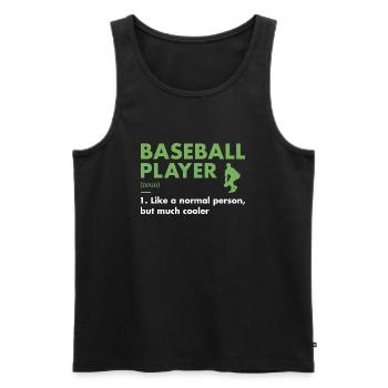 Définition du joueur de sport Baseball - Débardeur bio Premium Homme - noir - Devant - AI Model Male 178 light (178cm)
