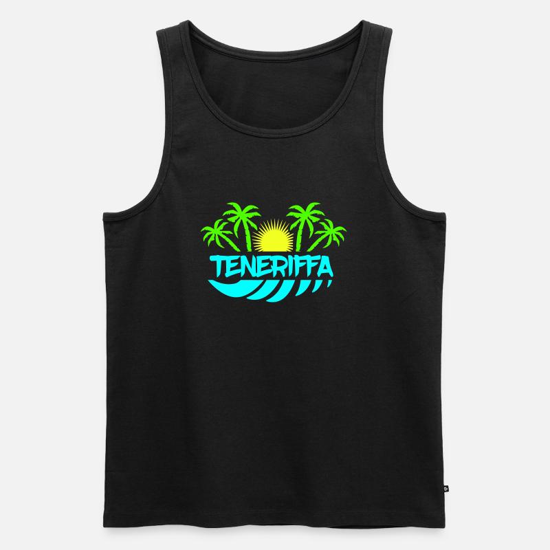 teneriffa - Männer Premium Bio Tank Top - Schwarz