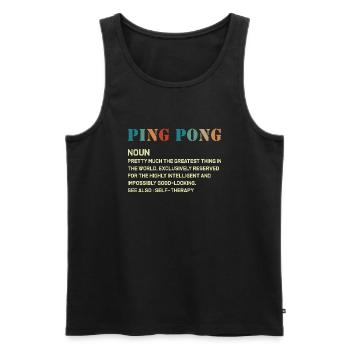 Ping pong definition - Débardeur bio Premium Homme - noir - Devant - Michal (187cm)