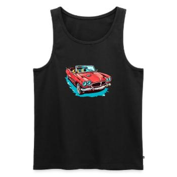 Red convertible - Men's Premium Organic Tank Top - black - Front - AI Model Male 178 light (178cm)
