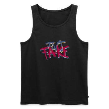 Fact or Fake Logo - Men's Premium Organic Tank Top - black - Front - AI Model Male 178 light (178cm)
