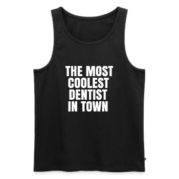 The most coolest dentist in town - Men's Premium Organic Tank Top - black - Front - Michal (187cm)