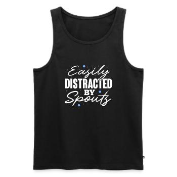 Easily Distracted By Spouts Cetacean Wahle Watcher - Men's Premium Organic Tank Top - black - Front - AI Model Male 178 light (178cm)