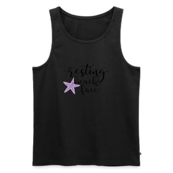 Resting Beach Face - Männer Premium Bio Tank Top - Schwarz - Vorne - AI Model Male 178 light (178cm)