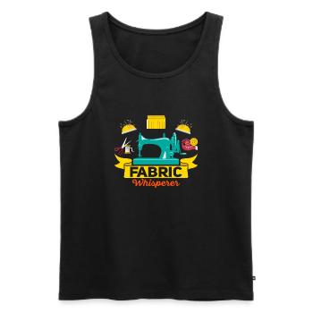 Fabric Whisperer Crafting Sewing Machine - Men's Premium Organic Tank Top - black - Front - AI Model Male 178 light (178cm)