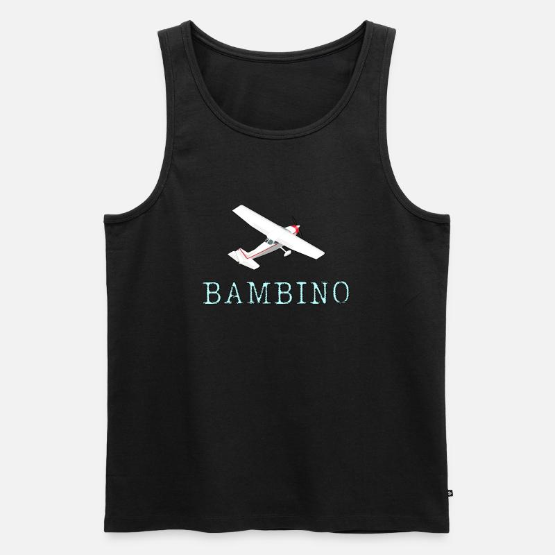 Flugzeugdesign Bambino - Männer Premium Bio Tank Top - Schwarz
